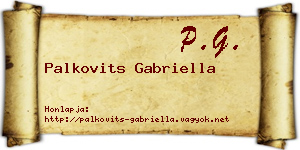 Palkovits Gabriella névjegykártya